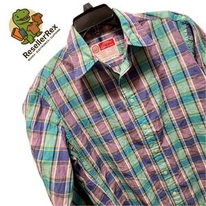 Robert Graham Button Down Shirt Mens Medium M Multi Plaid‎ Long Sleeve Cotton